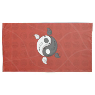 Housse D'oreillers Yin et Yang le Coque Coussin de Koi