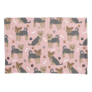 Housse D'oreillers Yorkshire Terrier Paws et Bones Yorkie Chien