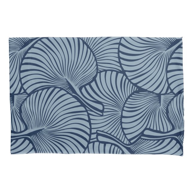 Housse D'oreillers Zebra Fan Palm Hawaiian Tropical Navy réversible (devant)