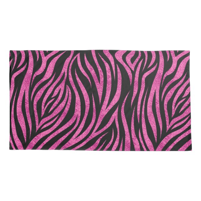 Housse D'oreillers Zebra Print Black Hot Pink (Dos)