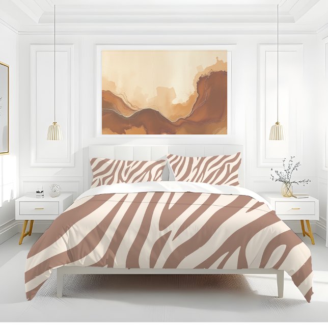 Housse D'oreillers Zebra Print-Mocha Mousse (Zebra Print-Mocha Mousse Pillow Case)
