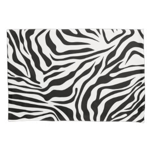Housse D'oreillers Zebra Stripes Poster de animal sauvage noir et bla