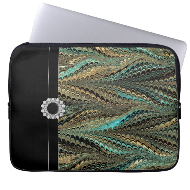 Housse élégante pour ordinateur portable Bleu Noir (Devant)