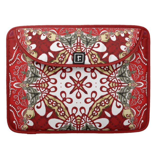 Housse Pour Macbook Manche Rickshaw moderne Red Batik Art (Devant fermé)