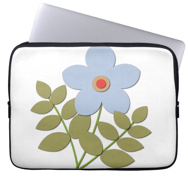 Housse Pour Ordinateur Portable С simple fleur bleue (Devant)