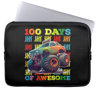 Housse Pour Ordinateur Portable 100 jours de camion monstre génial 100e jour d'éco