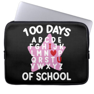 Housse Pour Ordinateur Portable 100 jours d'école Alphabet 100ème jour Enseignant 