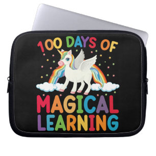 Housse Pour Ordinateur Portable 100 jours d'école licorne magique pour filles
