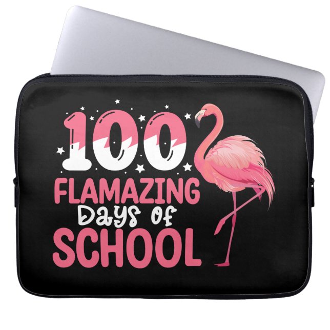 Housse Pour Ordinateur Portable 100 jours flamboyants d'école Professeur Flamant (Devant)