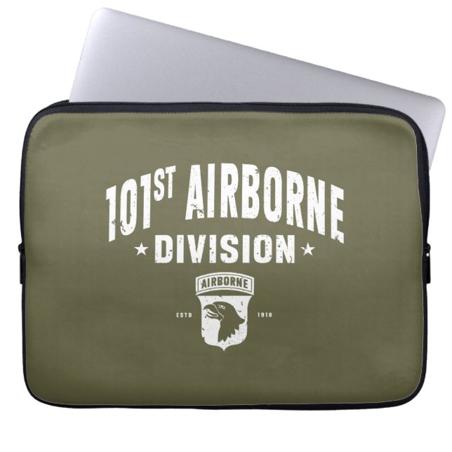 Housse Pour Ordinateur Portable 101e division aéroportée Fatigue Green en détresse (Devant)