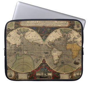 Housse Pour Ordinateur Portable 1595 cartes vintages du monde par Jodocus Hondius