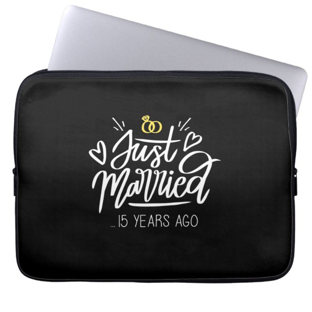Housse Pour Ordinateur Portable  | 15e anniversaire du Mariage (Devant)