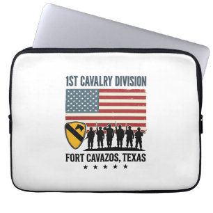 Housse Pour Ordinateur Portable 1ère Division de Cavalerie Fort Hood Vintage Milit
