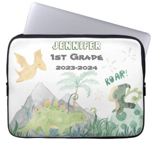 Housse Pour Ordinateur Portable 2023-2024 Nom Étiquette Retour À L'École Cute Dino