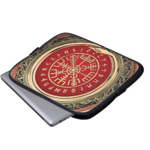 Housse Pour Ordinateur Portable [300] Vegvisir - Viking Gold Magic Runic Compass