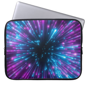 Housse Pour Ordinateur Portable 3d, feux d'artifice violet, big bang, galaxie, abs