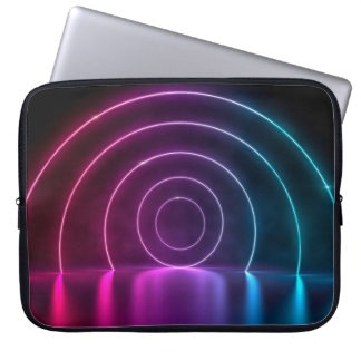Housse Pour Ordinateur Portable 3d ing des lignes brillantes du portail de cercle