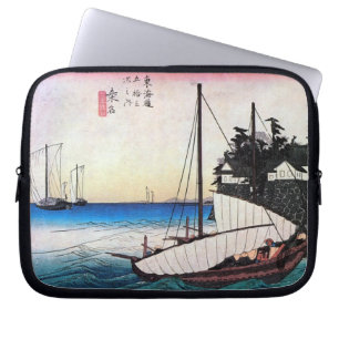 Housse Pour Ordinateur Portable 43. 桑 名 宿, 重 Kuwana-juku, Hiroshige, Ukiyo-e, 広