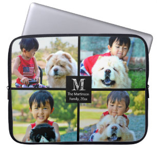 Housse Pour Ordinateur Portable 4 Collage photo Customisé avec monogramme