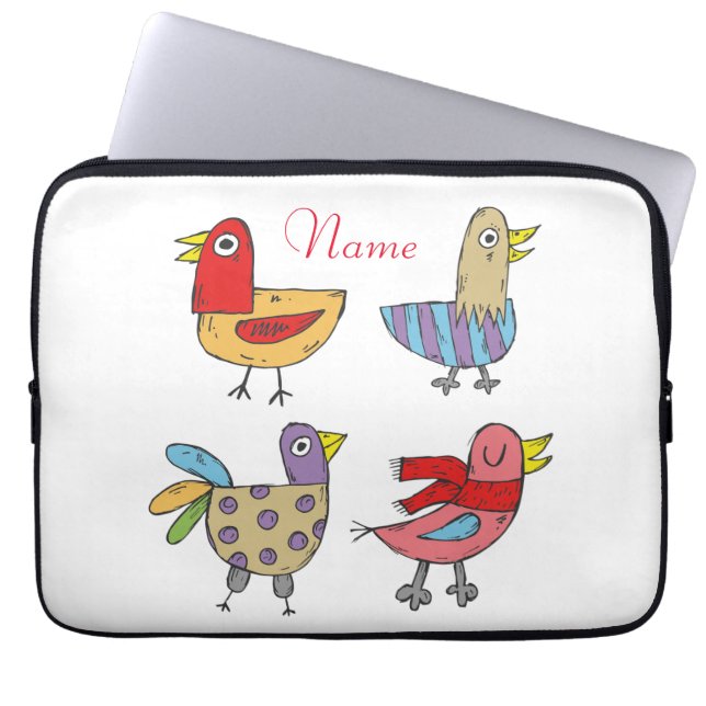 Housse Pour Ordinateur Portable 4 Oiseaux amusants Thunder_Cove (Devant)