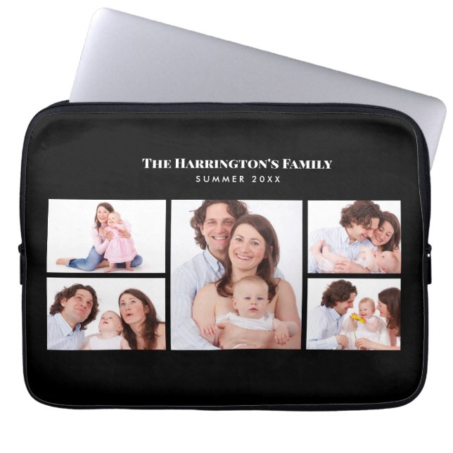 Housse Pour Ordinateur Portable 5 sections Photo personnalisée Simple cadre noir é (Devant)