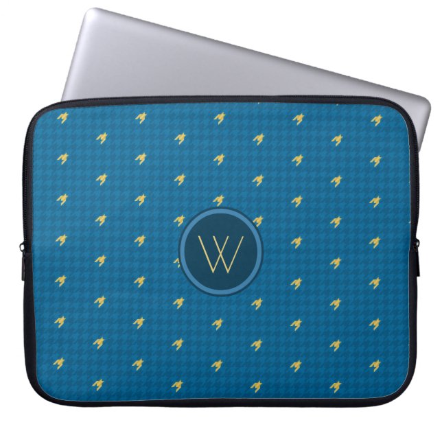 Housse pour ordinateur portable à carreaux bleu av (Devant)