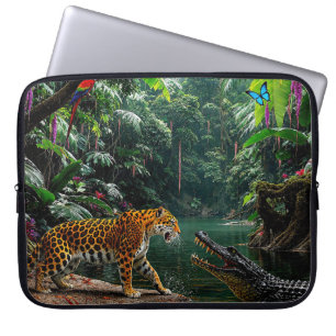Housse Pour Ordinateur Portable "A Chance Encounter" - Portrait coloré de la faune