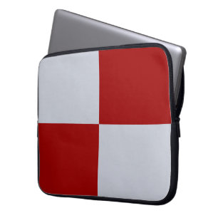 Housse Pour Ordinateur Portable À damiers rouge et gris Rectangles Manches Ordinat