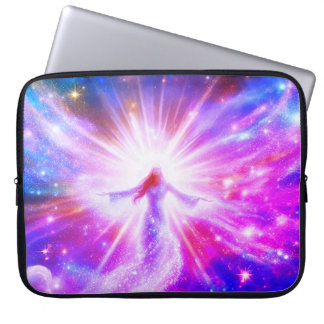 Housse Pour Ordinateur Portable A Glowing Angel in Bold Colors on the Front of an