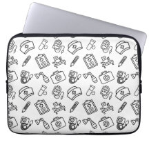 Housse pour ordinateur portable à motif d'icône d'