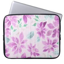 Housse pour ordinateur portable à motif floral lav