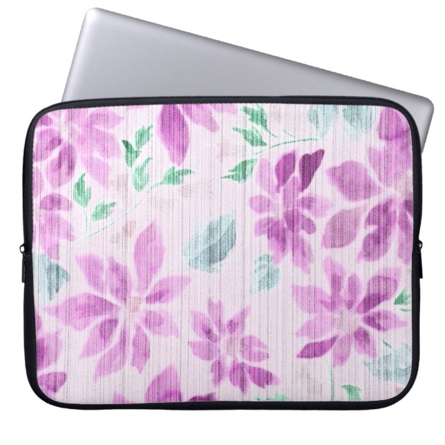 Housse pour ordinateur portable à motif floral lav (Devant)