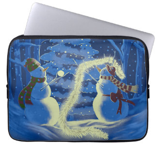 Housse Pour Ordinateur Portable A Snowman Christmas