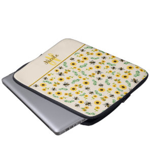 Housse Pour Ordinateur Portable Abeilles de miel et tournesols