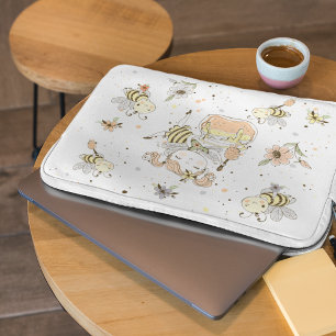 Housse Pour Ordinateur Portable Abeilles De Miel, Fée & Bébé En Motif Sans Faille