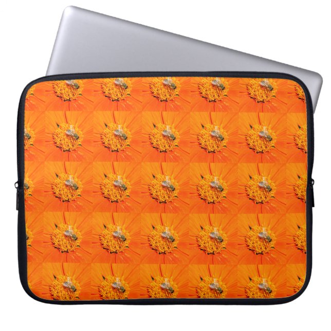 Housse Pour Ordinateur Portable abeilles sur manche orange (Devant)