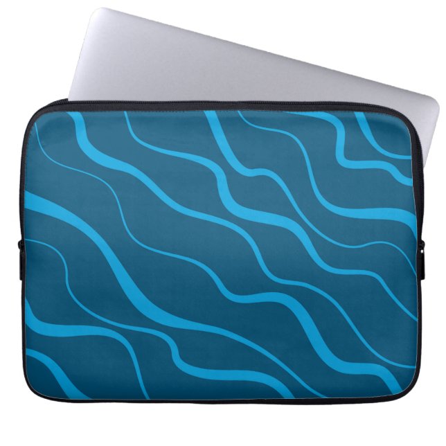 Housse Pour Ordinateur Portable Abréviation bleue, simple, moderne, cool (Devant)