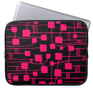 Housse Pour Ordinateur Portable Abstrait 111211 - Rouge néon sur noir