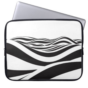 Housse Pour Ordinateur Portable Abstrait arrière - plan des vagues. illusion d'opt