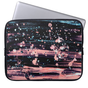 Housse Pour Ordinateur Portable Abstrait artistique gris foncé et rose arrière - p