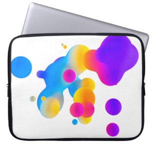 Housse Pour Ordinateur Portable Abstrait dégradé coloré 3d goutte liquide sur blan