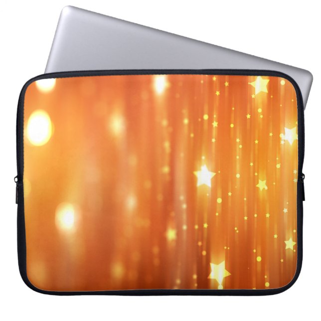 Housse Pour Ordinateur Portable abstrait fond orangé brillant abstrait, art, dos (Devant)