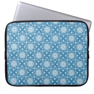 Housse Pour Ordinateur Portable Abstrait motif floral ouvert en col bleu clair