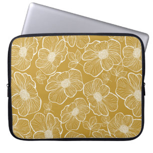 Housse Pour Ordinateur Portable Abstrait motif floral transparent. Arrière-groupe