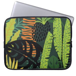 Housse Pour Ordinateur Portable Abstrait motif sans faille avec des feuilles tropi