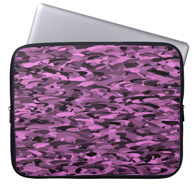 Housse Pour Ordinateur Portable Abstrait Motif violet noir (Devant)