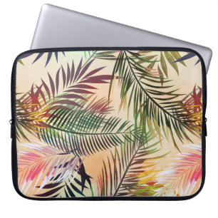 Housse Pour Ordinateur Portable Abstrait plante tropical motif. Illustration vinta