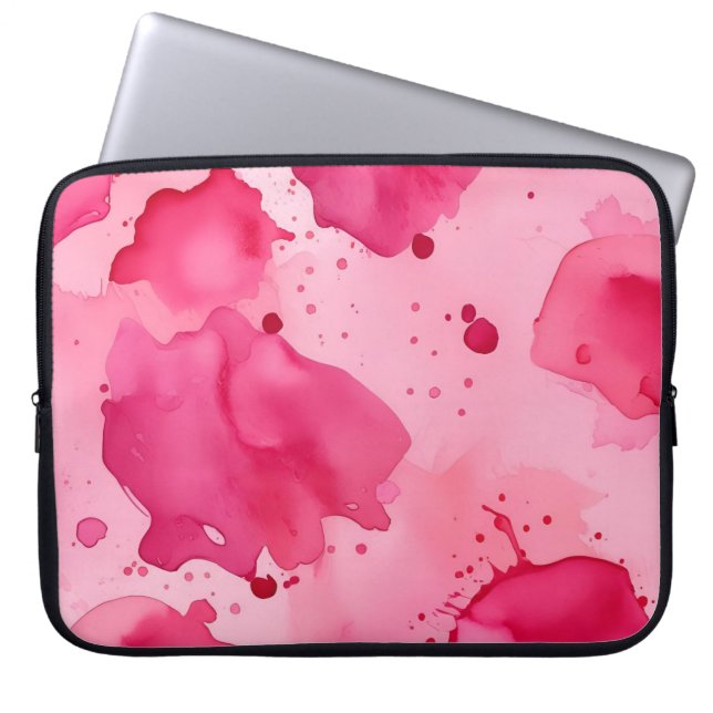 Housse Pour Ordinateur Portable Abstrait Rose sur Rose (Devant)
