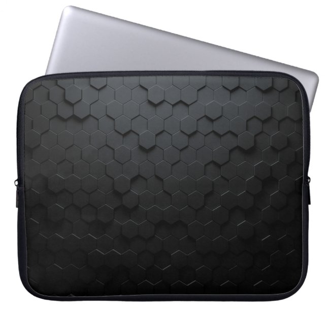 Housse Pour Ordinateur Portable Abstrait triangulaire noir, Grunge surfa (Devant)