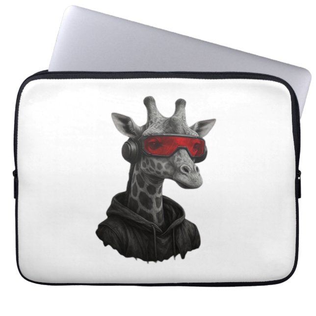 Housse Pour Ordinateur Portable Abstraite girafe rouge et noire T-shirt classique (Devant)